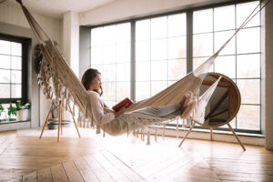 hammock in bed room